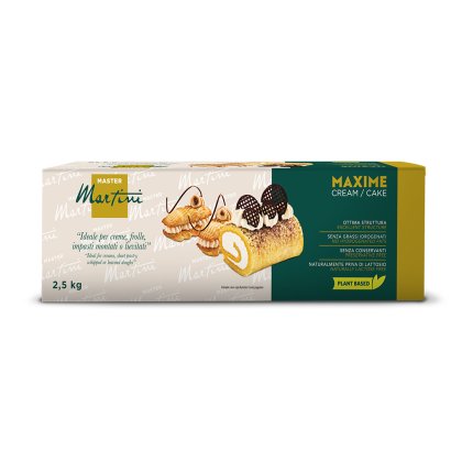 Confezione Master Martini Maxime Crema/Torta, 2,5kg, con immagine rotolo svizzero, vegetale e senza lattosio