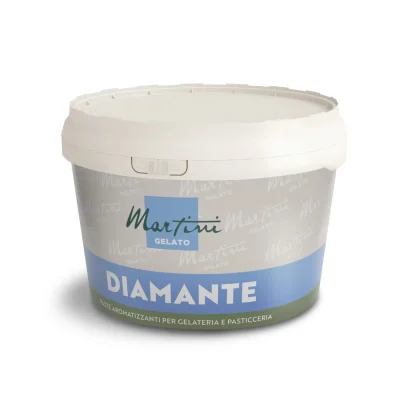 Vasetto bianco in plastica di pasta aromatizzante Martini Gelato Diamante per gelato e pasticceria.