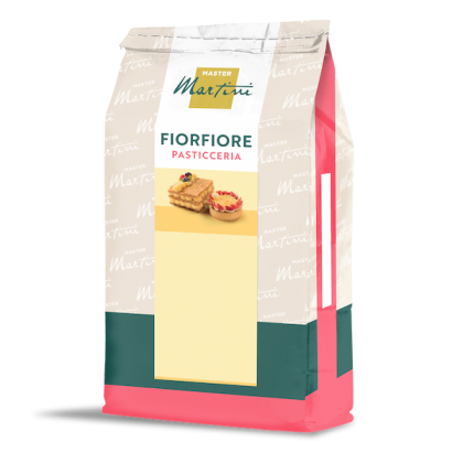 Sacchetto di preparato Master Martini Fiorfiore Pasticceria con immagini di pasta sfoglia e crostata.