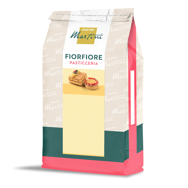 Sacchetto di preparato Master Martini Fiorfiore Pasticceria con immagini di pasta sfoglia e crostata.