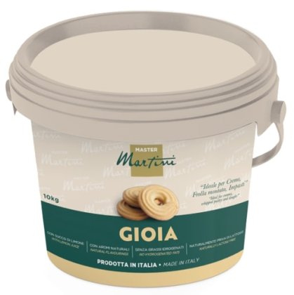 Secchio da 10kg in plastica grigia di crema pasticcera Master Martini Gioia, per creme, pasta montata e impasti.