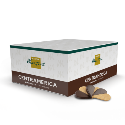 Confezione di copertura al cioccolato Master Martini Centramerica, con cialde ricoperte di cioccolato fondente