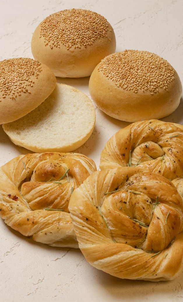 Bun, Croissant salato e Focaccina mediterranea
