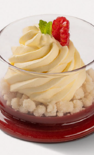 Mousse di Mascarpone e Cioccolato Bianco su Gelée al Lampone