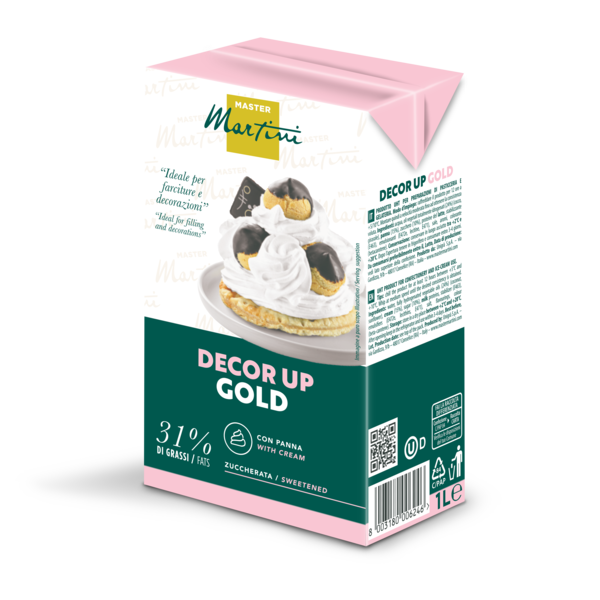 Brick crema vegetale Decor Up Gold con panna zuccherata per professionisti per pasticceria per farciture