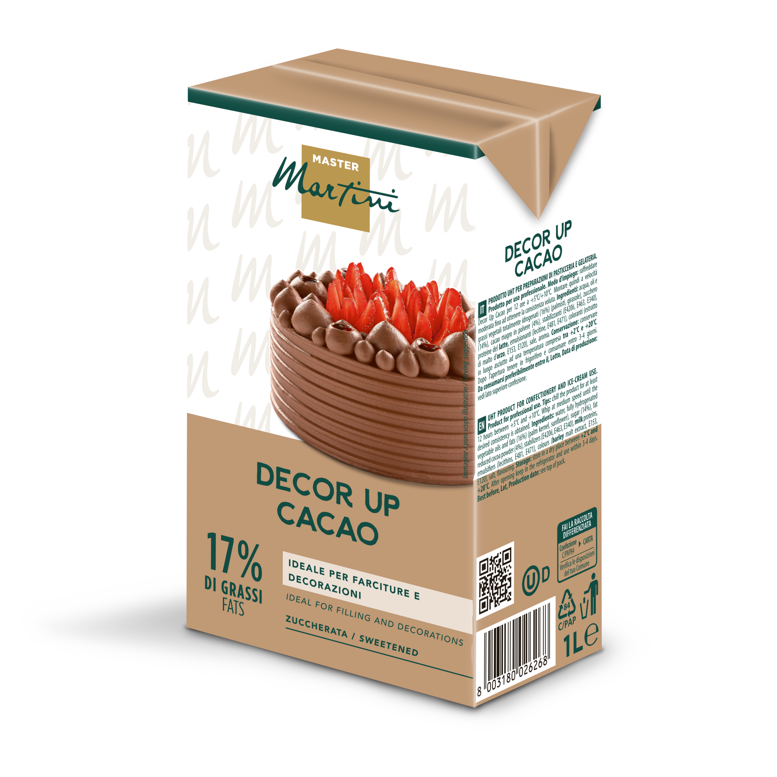 brick crema vegetale decor up zuccherata con cacao per professionisti per pasticceria