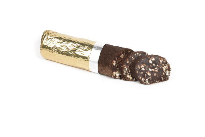 dessert pronto salame di cioccolato in stagnola