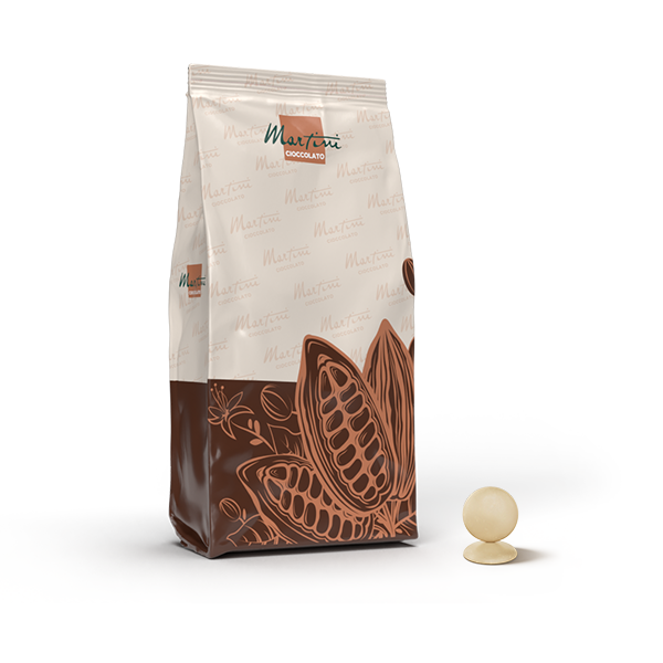 sacchetto cioccolato standard in dischi ariba bianco per cioccolatieri professionisti