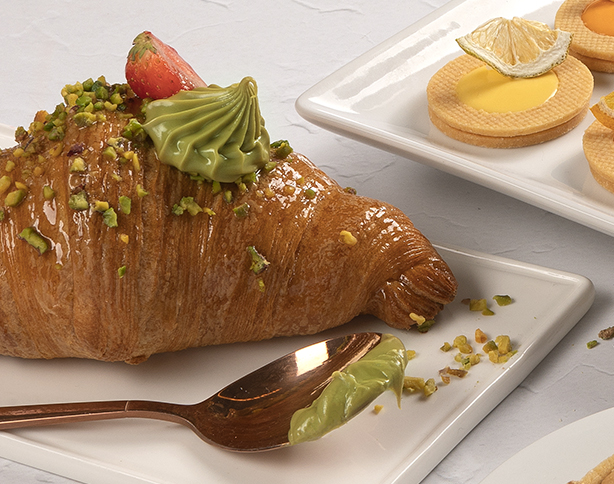 croissant con crema spalmabile postforno al pistacchio