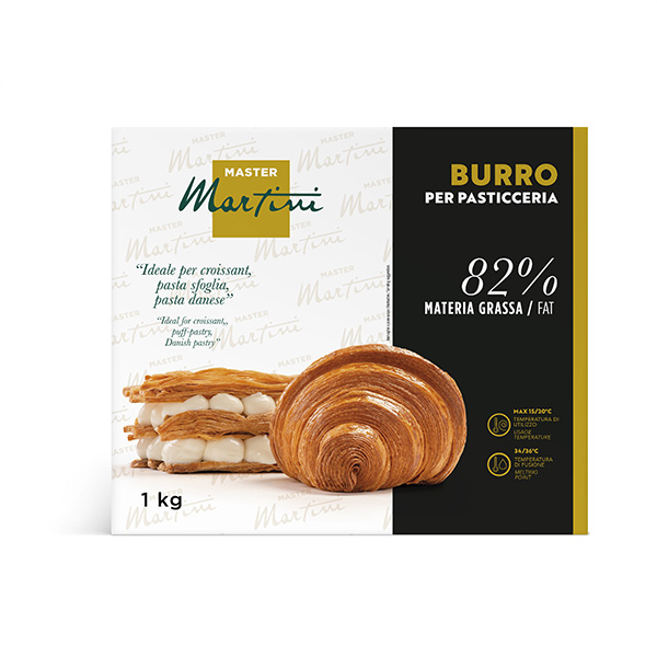 confezione da 1 kg di burro per pasticceria 82% materia grassa per professionisti